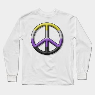 Peace Pride design in Non-Binary pride flag colors Long Sleeve T-Shirt